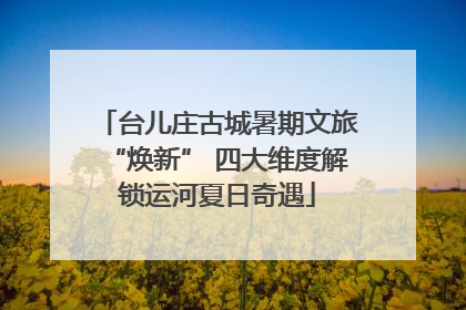 台儿庄古城暑期文旅“焕新” 四大维度解锁运河夏日奇遇
