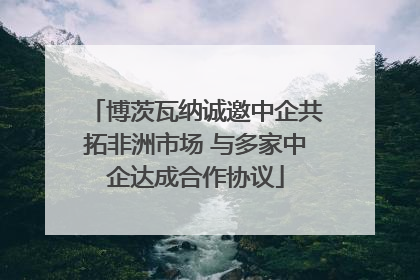 博茨瓦纳诚邀中企共拓非洲市场 与多家中企达成合作协议