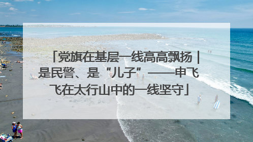 党旗在基层一线高高飘扬｜是民警、是“儿子”——申飞飞在太行山中的一线坚守