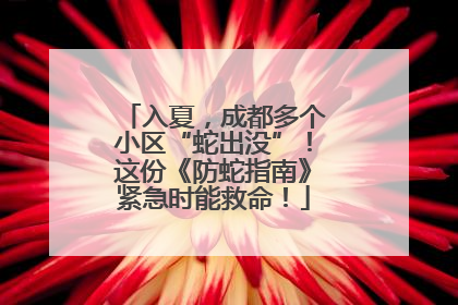 入夏，成都多个小区“蛇出没”！这份《防蛇指南》紧急时能救命！