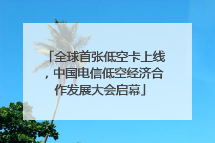 全球首张低空卡上线，中国电信低空经济合作发展大会启幕