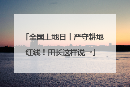 全国土地日丨严守耕地红线！田长这样说→