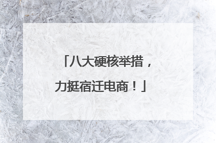 八大硬核举措，力挺宿迁电商！