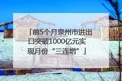 前5个月泉州市进出口突破1000亿元实现月份“三连增”