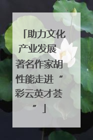 助力文化产业发展 著名作家胡性能走进“彩云英才荟”