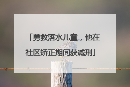 勇救落水儿童，他在社区矫正期间获减刑