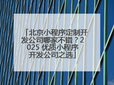 北京小程序定制开发公司哪家不错？2025 优质小程序开发公司之选