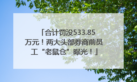 合计罚没533.85万元！两大头部券商前员工“老鼠仓”曝光！