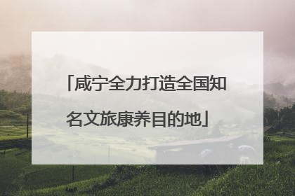 咸宁全力打造全国知名文旅康养目的地