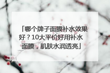 哪个牌子面膜补水效果好？10大平价好用补水面膜，肌肤水润透亮