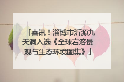喜讯！淄博市沂源九天洞入选《全球岩溶景观与生态环境图集》