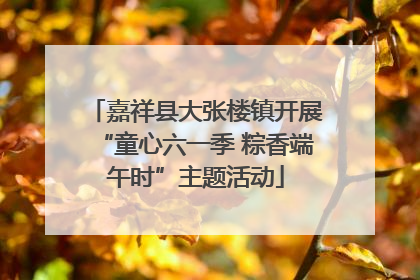 嘉祥县大张楼镇开展“童心六一季 粽香端午时”主题活动