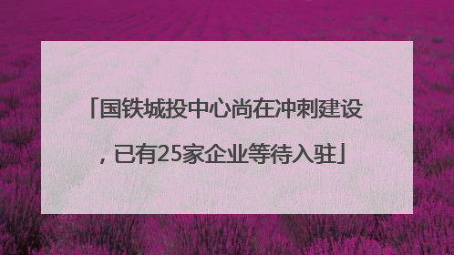 国铁城投中心尚在冲刺建设，已有25家企业等待入驻