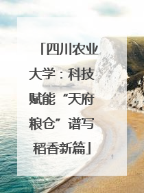 四川农业大学：科技赋能“天府粮仓”谱写稻香新篇