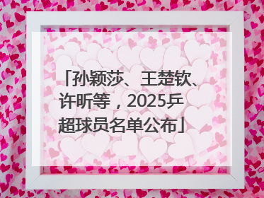 孙颖莎、王楚钦、许昕等，2025乒超球员名单公布