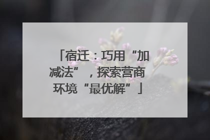 宿迁：巧用“加减法”，探索营商环境“最优解”