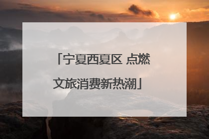 宁夏西夏区 点燃文旅消费新热潮