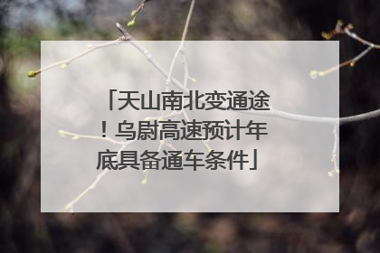 天山南北变通途！乌尉高速预计年底具备通车条件