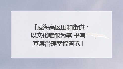 威海高区田和街道：以文化赋能为笔 书写基层治理幸福答卷