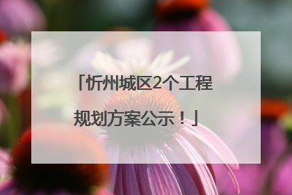 忻州城区2个工程规划方案公示！