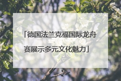 德国法兰克福国际龙舟赛展示多元文化魅力