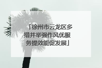 徐州市云龙区多措并举强作风优服务提效能促发展