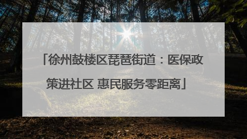 徐州鼓楼区琵琶街道：医保政策进社区 惠民服务零距离