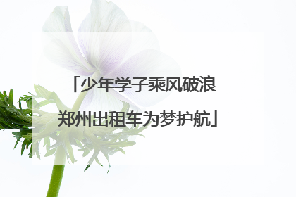 少年学子乘风破浪 郑州出租车为梦护航