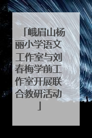 峨眉山杨丽小学语文工作室与刘春梅学前工作室开展联合教研活动