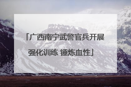 广西南宁武警官兵开展强化训练 锤炼血性