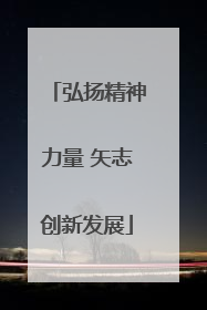 弘扬精神力量 矢志创新发展