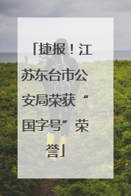 捷报！江苏东台市公安局荣获“国字号”荣誉