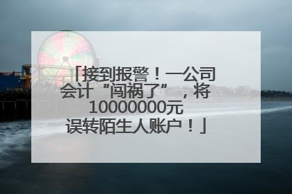 接到报警！一公司会计“闯祸了”，将10000000元误转陌生人账户！