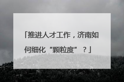 推进人才工作，济南如何细化“颗粒度”？