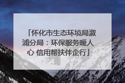 怀化市生态环境局溆浦分局：环保服务暖人心 信用帮扶伴企行