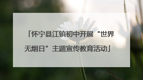 怀宁县江镇初中开展“世界无烟日”主题宣传教育活动