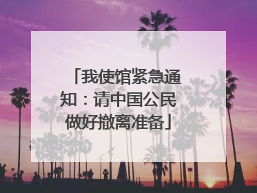 我使馆紧急通知：请中国公民做好撤离准备