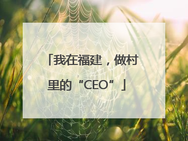 我在福建，做村里的“CEO”