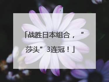 战胜日本组合，“莎头”3连冠！