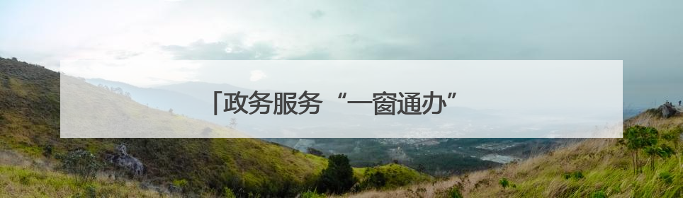 政务服务“一窗通办” 群众烦恼“一站解决”
