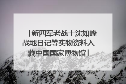 新四军老战士沈如峰战地日记等实物资料入藏中国国家博物馆