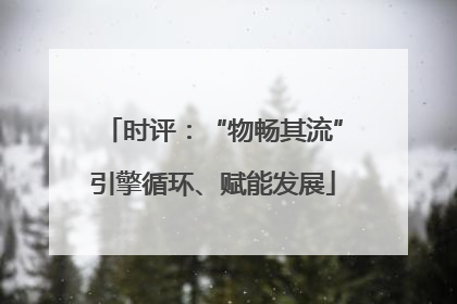 时评：“物畅其流”引擎循环、赋能发展
