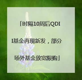 时隔10周后QDII基金再现新发，部分场外基金放宽限购