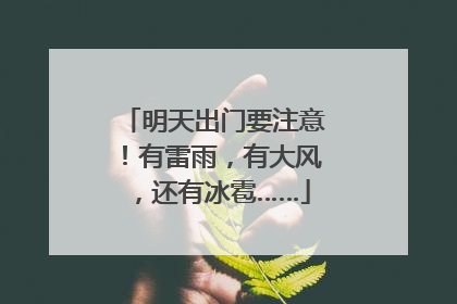 明天出门要注意！有雷雨，有大风，还有冰雹……