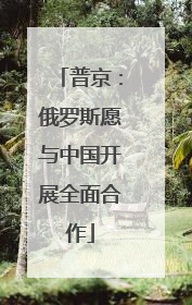 普京：俄罗斯愿与中国开展全面合作