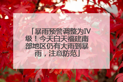 暴雨预警调整为Ⅳ级！今天白天福建南部地区仍有大雨到暴雨，注意防范