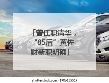 曾任职清华，“85后”黄佐财新职明确