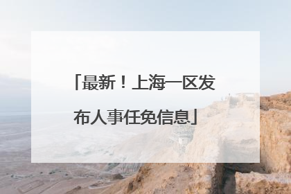 最新！上海一区发布人事任免信息