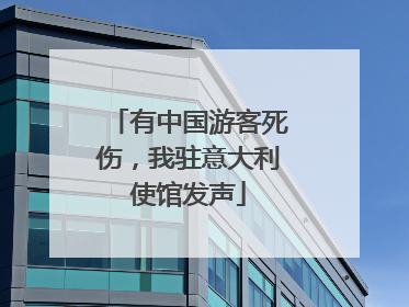 有中国游客死伤，我驻意大利使馆发声