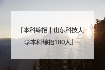 本科综招｜山东科技大学本科综招180人